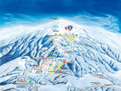 Pistenplan  im Skigebiet Innsbruck - Patscherkofel - ein Skigebiet in Tirol