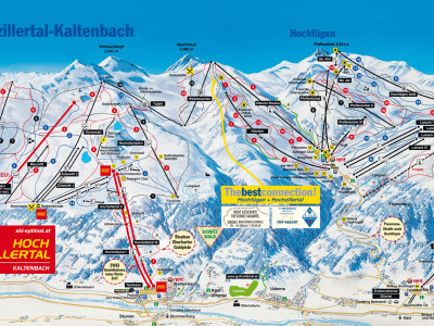 Pistenplan  im Skigebiet Hochzillertal Kaltenbach - Hochfügen - ein Skigebiet in Tirol