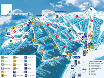 Pistenplan  im Skigebiet Liberec - ein Skigebiet in Isergebirge