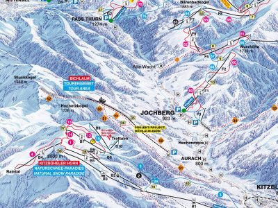 Pistenplan Kitzbühel links im Skigebiet Kitzbühel - ein Skigebiet in Tirol