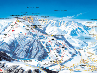 Pistenplan  im Skigebiet Kössen - ein Skigebiet in Tirol