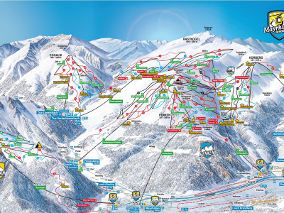 Pistenplan  im Skigebiet Mayrhofen - Finkenberg - Lanersbach - ein Skigebiet in Tirol