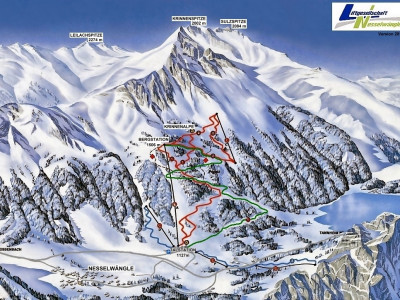 Pistenplan  im Skigebiet Nesselwängle - ein Skigebiet in Tirol