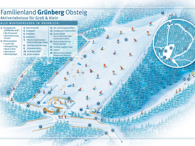 Pistenplan  im Skigebiet Obsteig - Grünberg - ein Skigebiet in Tirol