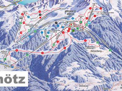 Pistenplan  im Skigebiet Ötz - Hochötz - ein Skigebiet in Tirol