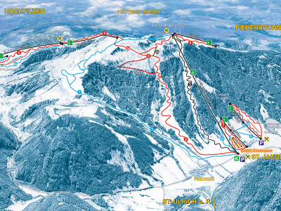 Pistenplan  im Skigebiet Pillersee - Hochfilzen - ein Skigebiet in Tirol