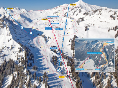 Pistenplan  im Skigebiet Reutte - Hahnenkamm - ein Skigebiet in Tirol