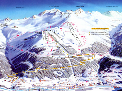 Pistenplan  im Skigebiet See - ein Skigebiet in Tirol