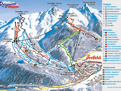 Pistenplan  im Skigebiet Seefeld - Rosshütte - ein Skigebiet in Tirol