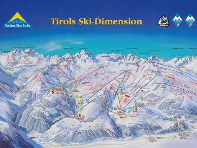 Pistenplan  im Skigebiet Serfaus - Fiss - Ladis - ein Skigebiet in Tirol