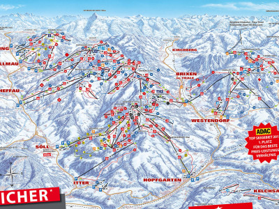 Pistenplan Skiwelt im Skigebiet Söll - ein Skigebiet in Tirol