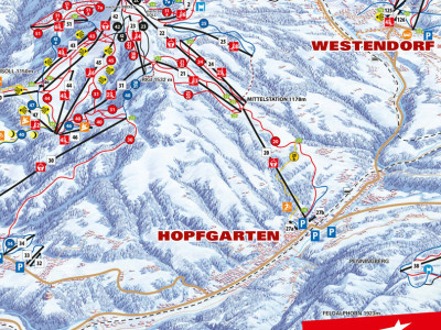 Pistenplan Skiwelt im Skigebiet Brixen im Thale - ein Skigebiet in Tirol