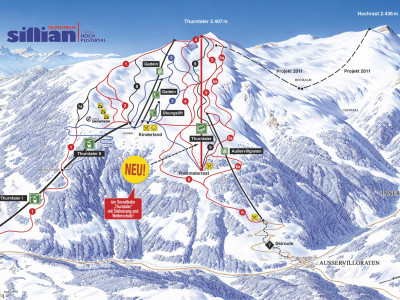 Pistenplan  im Skigebiet Sillian - Hochpustertal - ein Skigebiet in Tirol