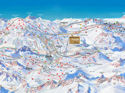 Pistenplan Lech, Zürs, Warth, Schröcken im Skigebiet St. Anton - Arlberg - ein Skigebiet in Tirol
