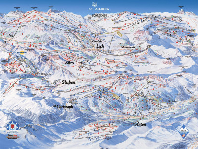 Pistenplan Ski Arlberg im Skigebiet St. Anton - Arlberg - ein Skigebiet in Tirol