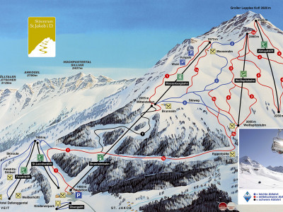 Pistenplan  im Skigebiet St. Jakob im Defereggental - ein Skigebiet in Tirol
