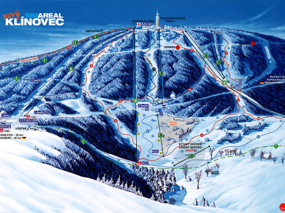 Pistenplan  im Skigebiet Klinovec - ein Skigebiet in Erzgebirge