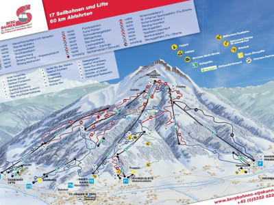 Pistenplan  im Skigebiet St. Johann in Tirol - ein Skigebiet in Tirol
