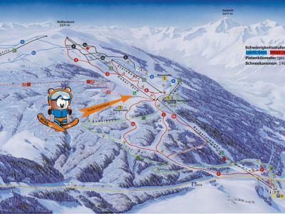 Pistenplan  im Skigebiet Steinach am Brenner - Bergeralm - ein Skigebiet in Tirol