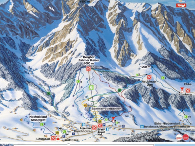 Pistenplan  im Skigebiet Walchsee - Zahmer Kaiser - ein Skigebiet in Tirol
