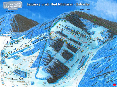 Pistenplan Zelezna Ruda Belveder im Skigebiet Zelezna Ruda - ein Skigebiet in Böhmer Wald