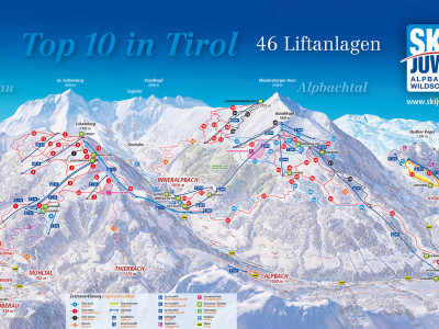 Pistenplan  im Skigebiet Oberau - ein Skigebiet in Tirol