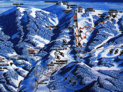 Pistenplan  im Skigebiet Karpacz - ein Skigebiet in Riesengebirge