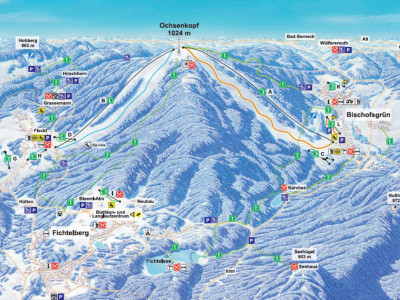 Pistenplan  im Skigebiet Ochsenkopf - ein Skigebiet in Fichtelgebirge