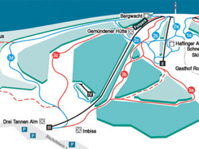 Pistenplan  im Skigebiet Bischofsheim - ein Skigebiet in Rhön