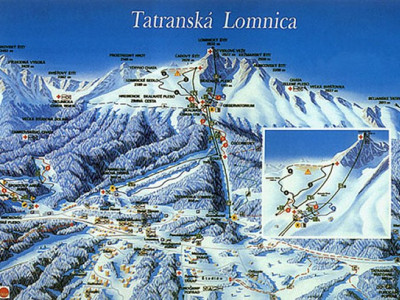 Pistenplan  im Skigebiet Tatranska Lomnica - ein Skigebiet in Hohe Tatra