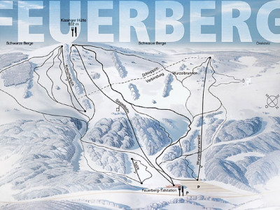 Pistenplan  im Skigebiet Langenleiten - Feuerberg - ein Skigebiet in Rhön