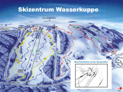 Pistenplan  im Skigebiet Wasserkuppe - ein Skigebiet in Rhön