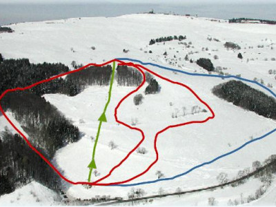 Pistenplan  im Skigebiet Zuckerfeld - ein Skigebiet in Rhön