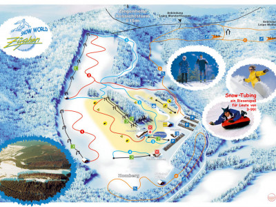 Pistenplan  im Skigebiet Snow World Züschen - ein Skigebiet in Sauerland