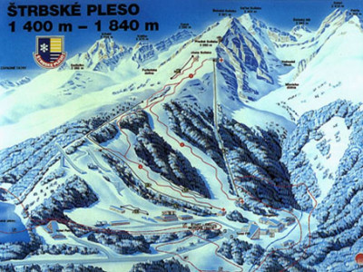 Pistenplan  im Skigebiet Strbske Pleso - ein Skigebiet in Hohe Tatra