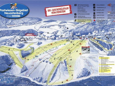 Pistenplan  im Skigebiet Neuastenberg - Postwiese - ein Skigebiet in Sauerland