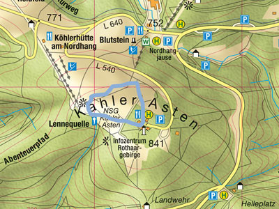 Pistenplan  im Skigebiet Sahnehang - Kahler Asten - ein Skigebiet in Sauerland