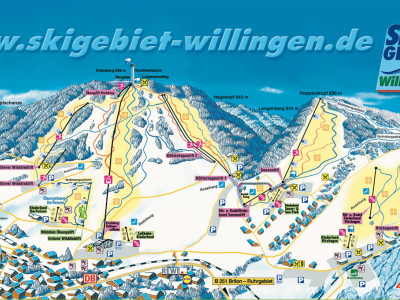 Pistenplan  im Skigebiet Willingen - Winterpark - Ettelsberg - ein Skigebiet in Sauerland