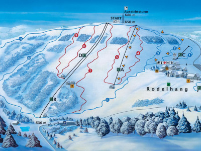 Pistenplan  im Skigebiet Sundern - Wilde Wiese - ein Skigebiet in Sauerland