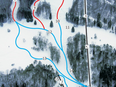 Pistenplan  im Skigebiet Albstadt - Ebingen - ein Skigebiet in Schwäbische Alb