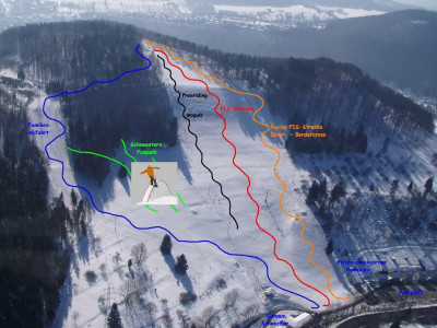 Pistenplan  im Skigebiet Albstadt - Tailfingen - ein Skigebiet in Schwäbische Alb