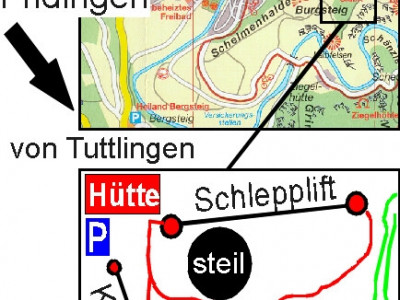 Pistenplan  im Skigebiet Fridingen/Antoni - ein Skigebiet in Schwäbische Alb