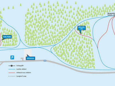 Pistenplan  im Skigebiet Holzelfingen Wintersport-Arena - ein Skigebiet in Schwäbische Alb