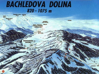 Pistenplan  im Skigebiet Bachledka Ski&Sun - ein Skigebiet in Hohe Tatra