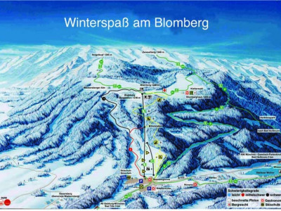Pistenplan  im Skigebiet Bad Tölz - Blomberg - ein Skigebiet in Oberbayern