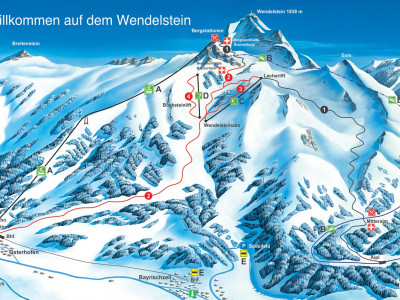 Pistenplan  im Skigebiet Brannenburg - Wendelstein - ein Skigebiet in Oberbayern