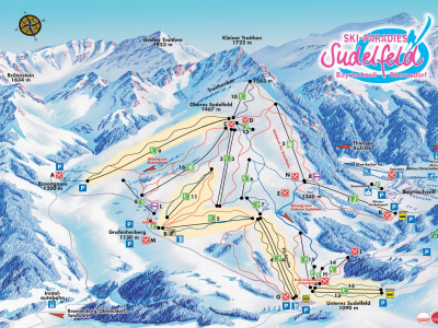 Pistenplan  im Skigebiet Bayrischzell - Sudelfeld - ein Skigebiet in Oberbayern