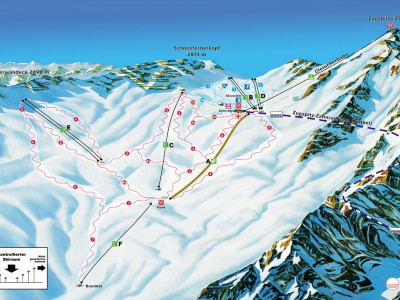 Pistenplan  im Skigebiet Zugspitze - ein Skigebiet in Oberbayern