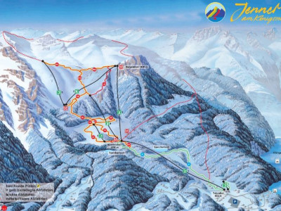 Pistenplan  im Skigebiet Königssee - Jenner - ein Skigebiet in Oberbayern