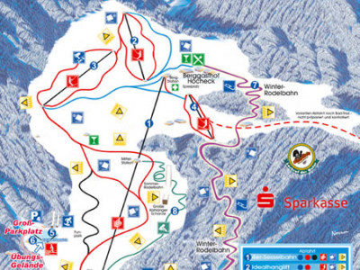 Pistenplan  im Skigebiet Oberaudorf - Hocheck - ein Skigebiet in Oberbayern